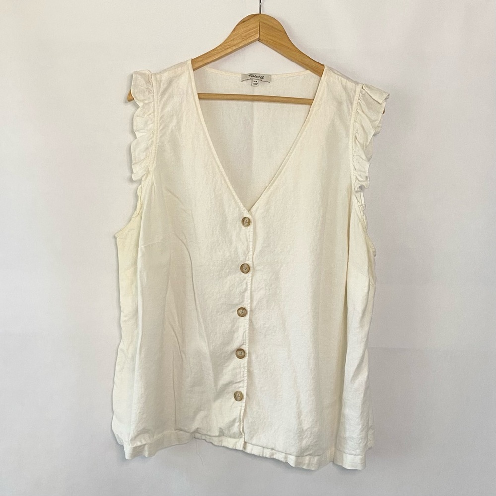 Madewell Ruffle Tank Cream - Size 16W